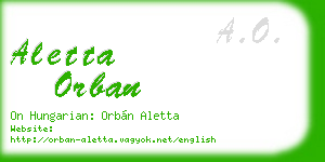 aletta orban business card